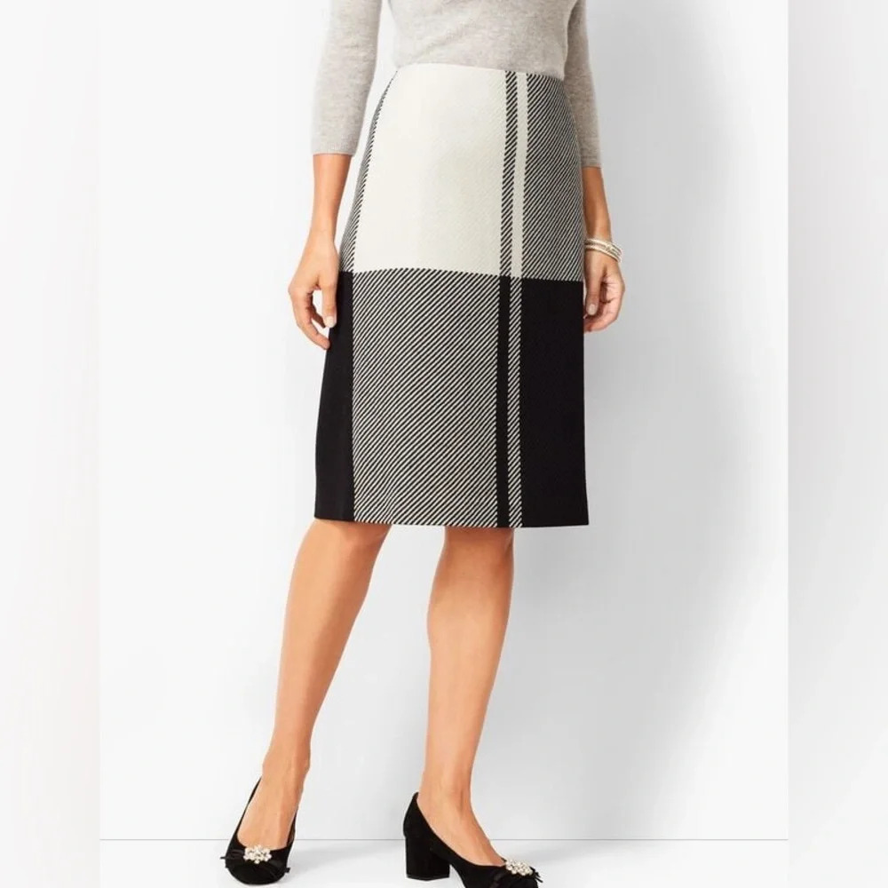 TALBOTS COLORBLOCK TWILL PENCIL SKIRT